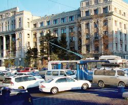 Автомобильный ад в центре Хабаровска