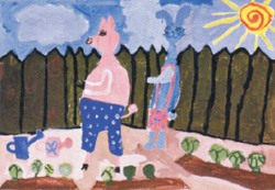 Оранжевый вертолет приземлился в музее