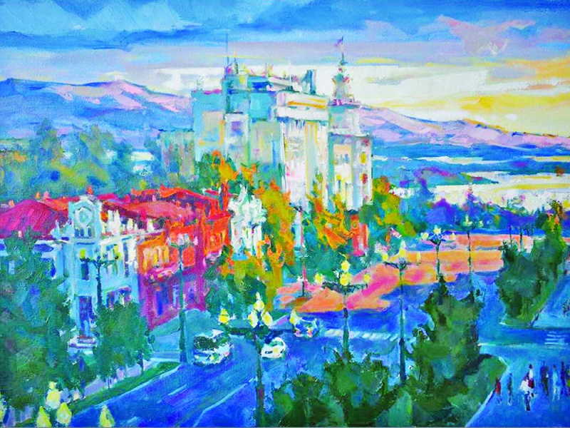 Город солнца с закатами и рассветами