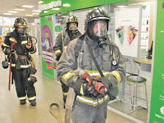 Учения в торговом центре ЭВР