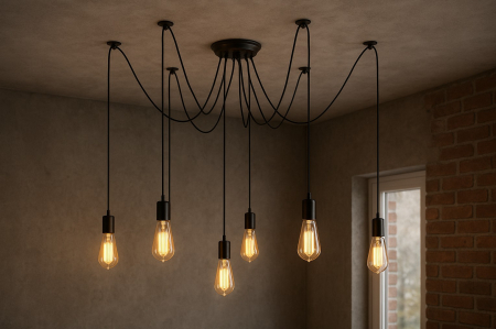 Люстра паук: динамика в интерьере без лишних деталей