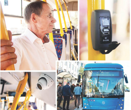 В Хабаровске троллейбус из Башкирии заряжает телефоны